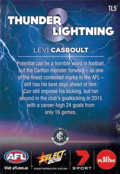 2016 Select Footy Stars - Thunder & Lightning #TL5 Levi Casboult Back